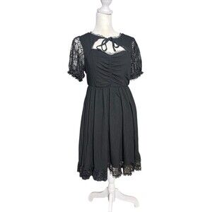 Hot Topic Dress Womens Fairy Grunge Whimsigoth Lace Skater Y2K Sweetheart Sz S/M